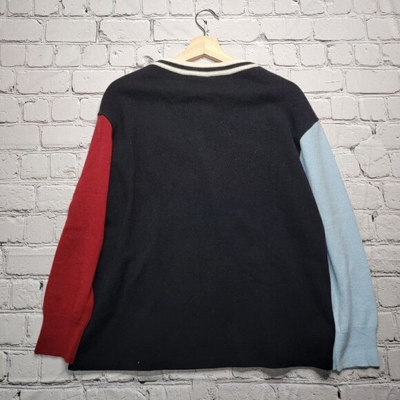 MrZ Wool Cashmere Blend V Neck Block Color Sweater NWT Size L - Picture 10 of 13